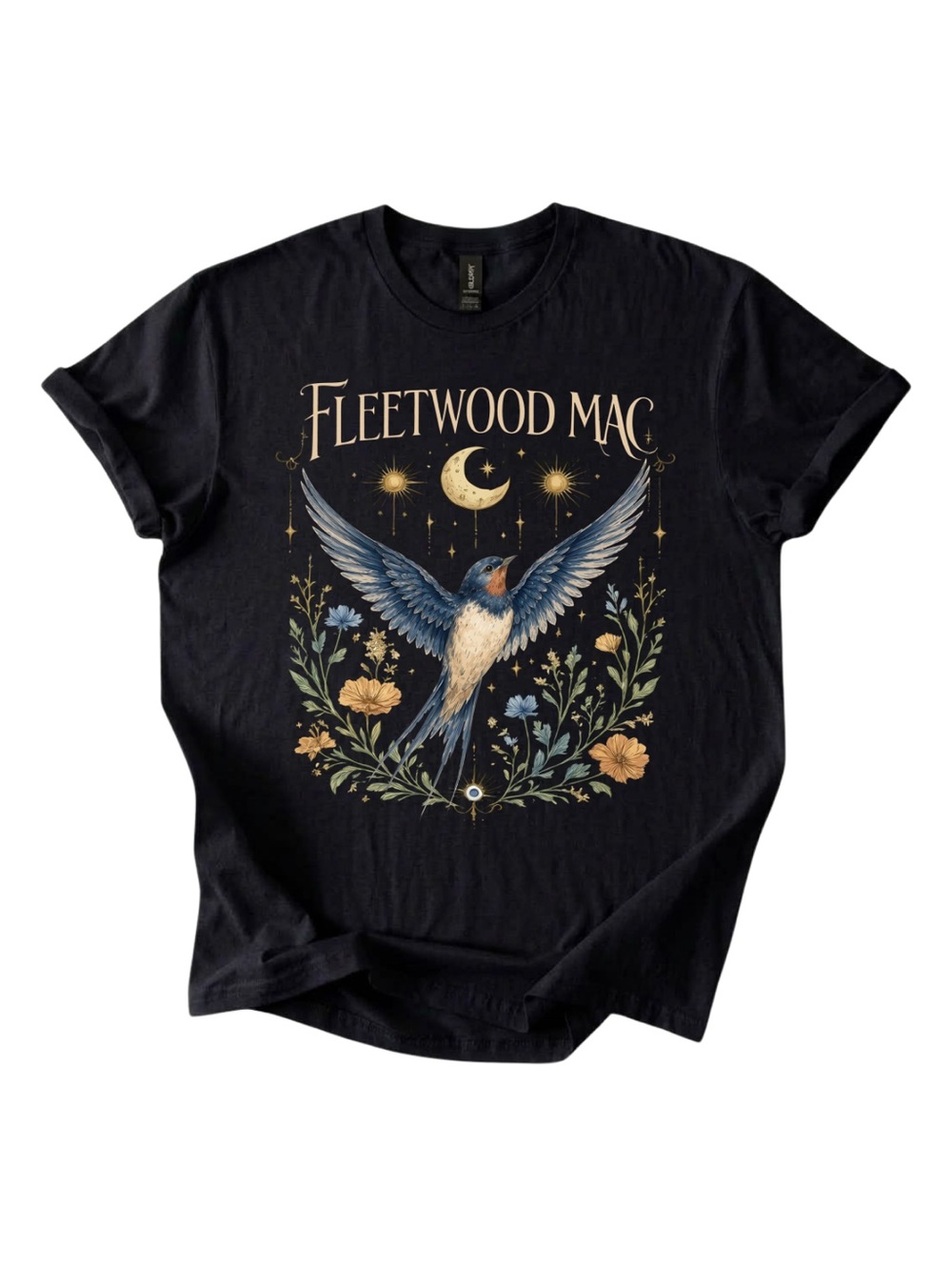 Gildan Fleetwood Mac Black Bird Graphic T-Shirt